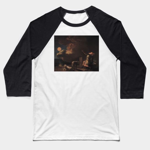 Fingal Sees the Ghosts of his Forefathers by Moonlight by Nicolai Abildgaard Baseball T-Shirt by Classic Art Stall